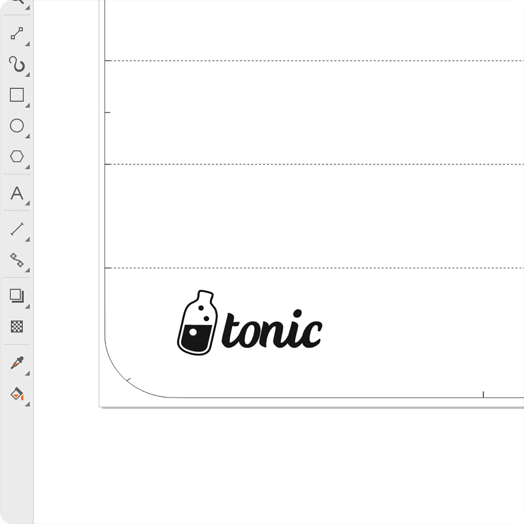 Макет нанесення логотипу Tonic у CorelDRAW
